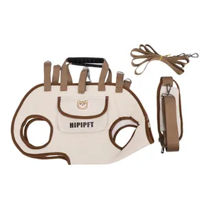 Complete set of breathable portable pet harness carrier with leash and shoulder strap