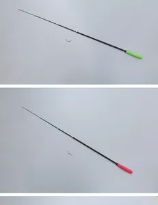 Detail view of 180cm telescopic cat teaser wands with green and pink foam handles