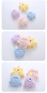 Soft plush monster cat toys in four colors featuring big eyes and catnip filling