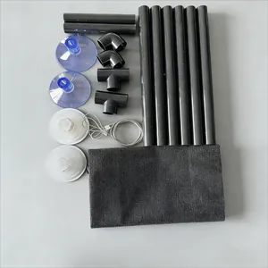 Full assembly kit for window-mounted cat hammock including suction cups and mesh fabric