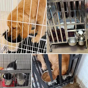 Edelstahlnäpfe zum Aufhängen für Käfige in verschiedenen Anwendungen mit Hunden