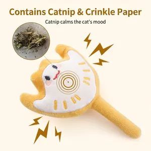 Plush stingray cat toy containing natural catnip and crinkle paper for indoor pet play