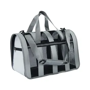 Breathable large capacity pet carrier bag made of oxford cloth for cats and dogs.