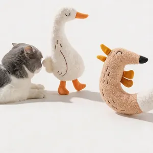 Morbidi giochi di peluche sonori per cani e gatti in simpatiche forme di oca e volpe