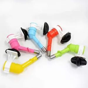 Colorful hanging pet water dispensers with stainless steel nozzles for dog cages