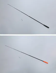 Detailed view of 180cm four-section telescopic cat teaser wands in black and orange