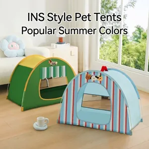 Tienda de campaña portátil para gatos y perros pequeños en bonitos colores de verano
