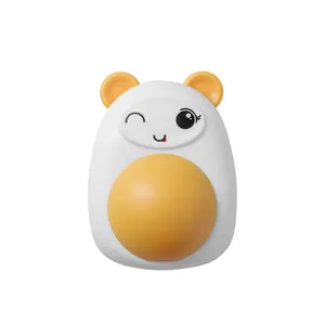 Cute cartoon catnip ball toy for cats with rotating lickable sphere and winking face.