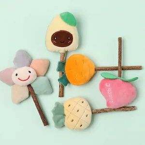 Plüsch-Katzenminze-Obstspielzeuge mit Matatabi-Sticks zum Zahnen und interaktiven Spielen