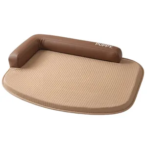 L-shaped summer waterproof pet bed mat with breathable quilted surface for dogs and cats