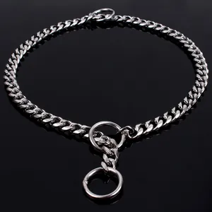 Heavy duty stainless steel P-chain choke collar for dog training and walking