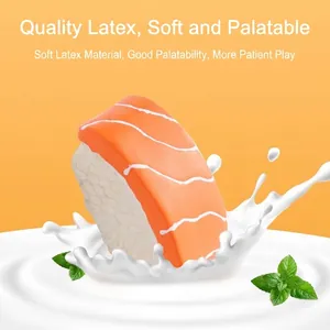 Juguete masticable de látex en forma de sushi de salmón para perros de alta calidad