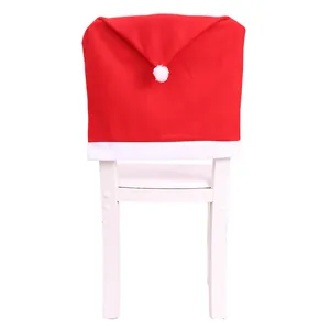 Festive red Santa hat chair cover for Christmas dining room and party venue decoration