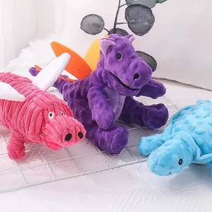 Colorati giocattoli da masticare in peluche a forma di drago per cani piccoli