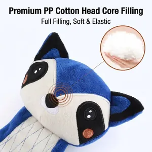 Cute fox plush dog toy with high-quality PP cotton filling for soft and bouncy texture