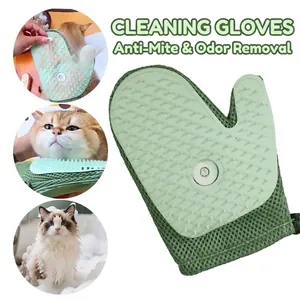Guanto professionale in silicone per toelettatura con spray per la rimozione dei peli di gatto