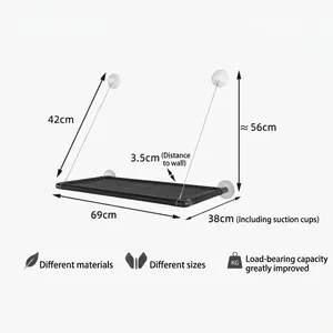 Breathable cat window hammock with heavy duty suction cups for indoor window perch