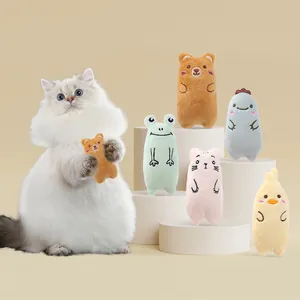 Soft Plush Catnip Toy For Cats Interactive Cartoon Animal Shape Frog Dinosaur Bear Kitten Duck Teething Chew Boredom Relief Pet Toy Gift