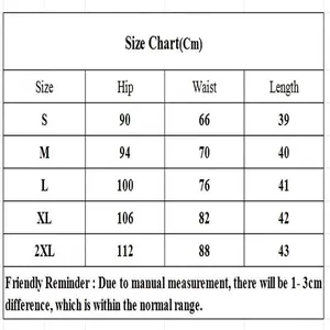 Comprehensive size chart including hip and waist for the solid color leather skirt