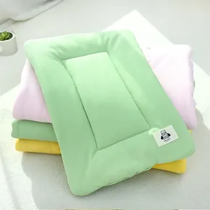 Soft macaron colored waffle texture pet mat suitable for cat cages and small dog beds
