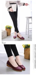 Detailed view of burgundy soft leather flat shoes for women with a comfortable sole