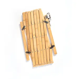 Portable folding bamboo pet isolation gate for dog safety and home area partition