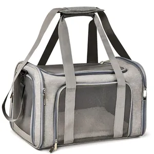 Faltbare Haustiertransporttasche Für Katzen Und Kleine Hunde Große Kapazität Atmungsaktive Netz-Reisetasche Tragbare Outdoor-Schultertasche