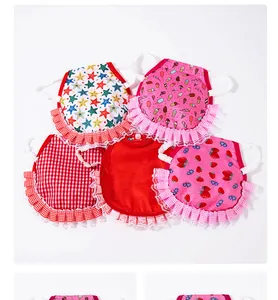 Set of 5 colorful hen aprons with ruffles for feather protection and back protection