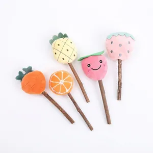 Plüsch-Obst-Katzenspielzeug-Set mit natürlichen Matatabi-Sticks zur Zahnreinigung