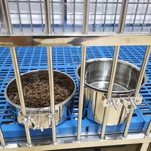 Langlebige Futternäpfe aus Edelstahl für Hundekäfige mit Schraubbefestigung Set