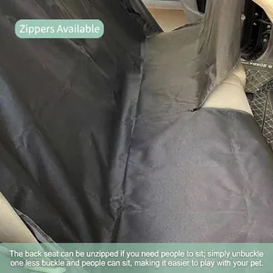 Waterproof Oxford pet car seat cover with split zipper design for back seat