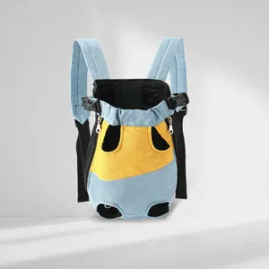 Mochila Porta Mascotas para Gatos Perros Bolsa de Viaje de Lona Transpirable Mochila de Pecho Cuatro Patas Fuera Senderismo