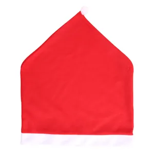 Red Santa hat style chair cover for festive Christmas dining room and hotel decoration
