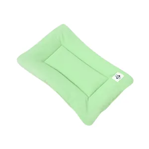 Macaron green rectangular pet mat with soft quilted center for cats and small dogs