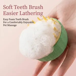 Soft silicone pet bath brush for massage and cleaning with foam, ideal for dogs and cats