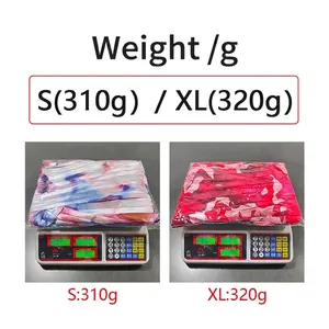 Weight details for sizes S and XL of the floral printed pleated dress in grams