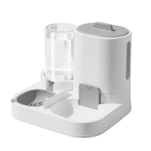 Automatic pet feeder and water dispenser set with dual bowls for cats and dogs