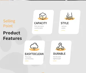 Detail illustration showing capacity, easy clean, and durability for small pet hay bags