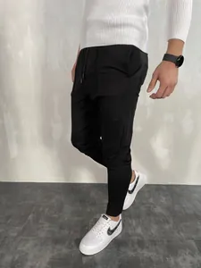 Pantaloni jogger sportivi slim da uomo con polsini con zip per corsa e fitness