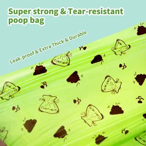 Detailed view of extra thick leak-proof and tear-resistant degradable dog poop bags