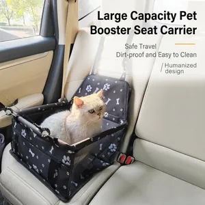 Waterproof pet car seat carrier for small dogs and cats with cute paw print design
