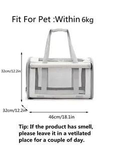Detailed dimensions and weight limit for this portable foldable mesh pet carrier bag