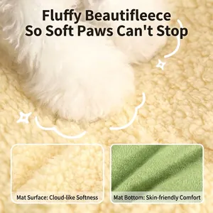 Tapis de lit pour animaux de haute qualité en polaire douce avec texture effet nuage
