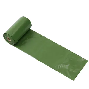 Rollo de bolsas biodegradables verdes con aroma para excrementos de perros y mascotas