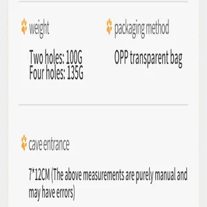 Detailed product specifications for pet hay feeding bag with weight and size info