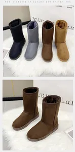 Detailed view of four colors of women's warm high-top plush lined snow boots