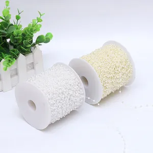 4mm ABS plastic pearl bead chain on spool for wedding and Christmas decoration