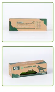 Detalles del empaque para 200 bolsas para excrementos de perro biodegradables con lavanda
