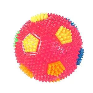 Bunter Regenbogen Gummiball mit Noppen für Hunde zum Apportieren und Zahnpflege