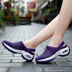 Chaussures de sport en maille respirante violette avec semelle à coussin d'air